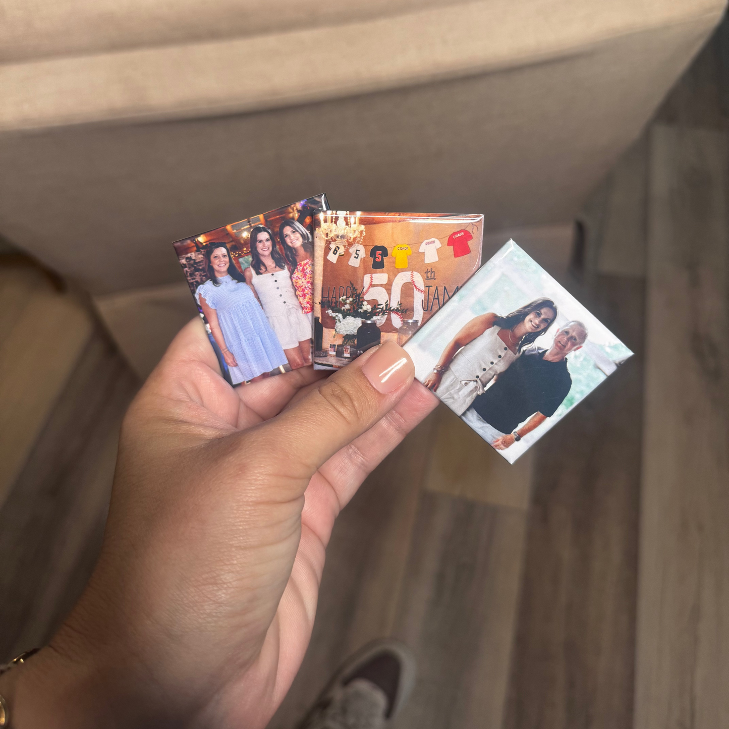 SQUARE Custom Button Magnets